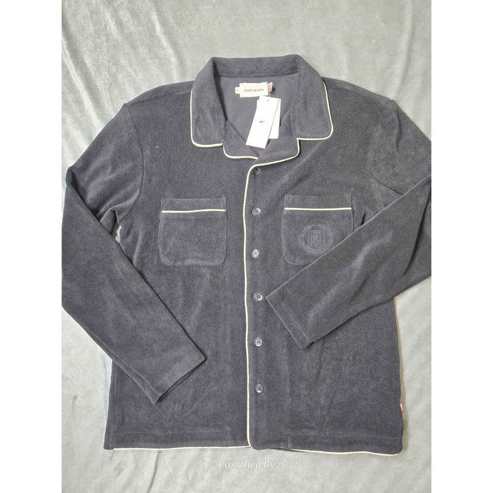 Honor the Gift HTG‎ Shirt Mens Small French Terry Cloth Button Up Camp Beach